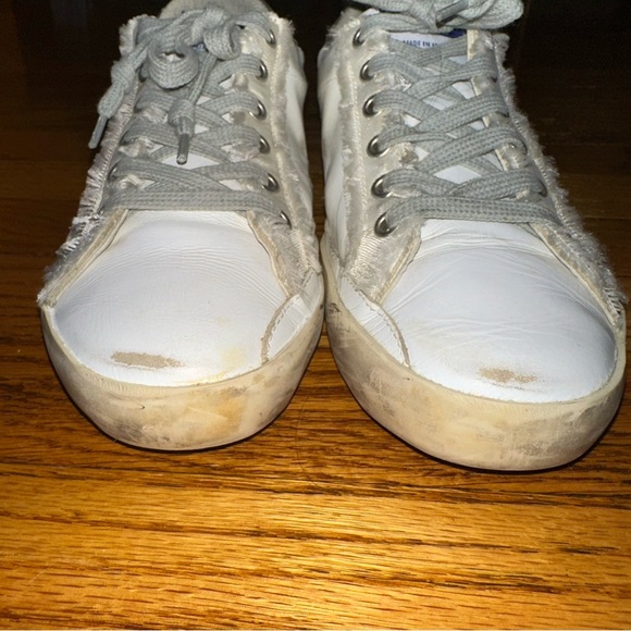Golden Goose Super Star White Leather Red Suede Star and Silver Heel size 37 - Picture 4 of 10